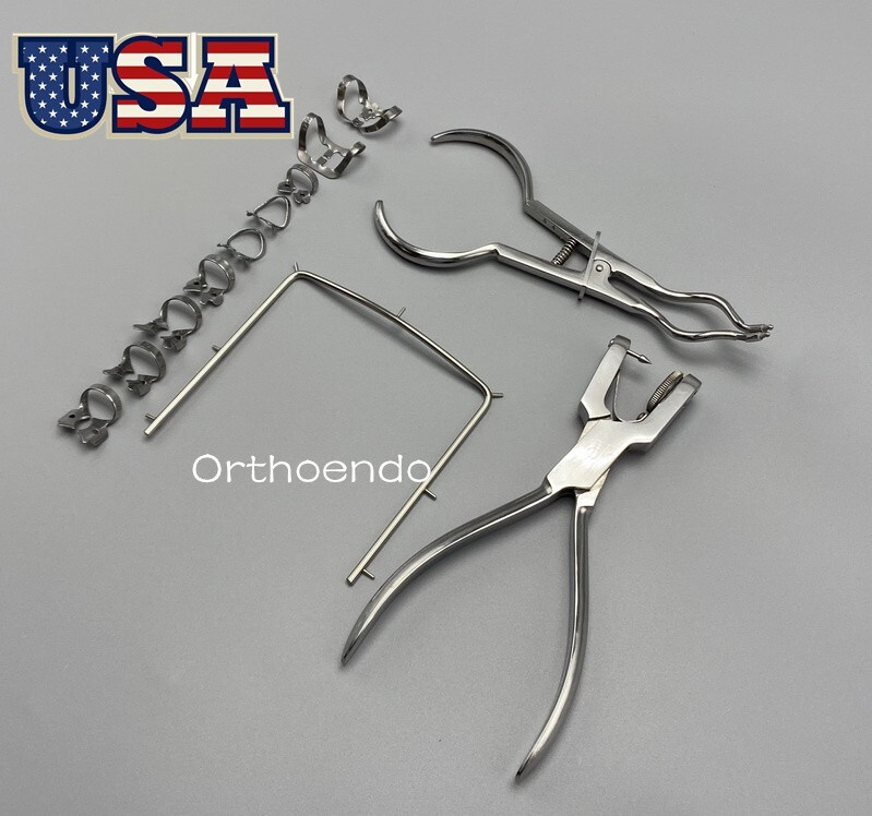 Rubber Dam Starter Kit w Frame Punch Clamps Dental Orthodontic Rubber Dam Sheets