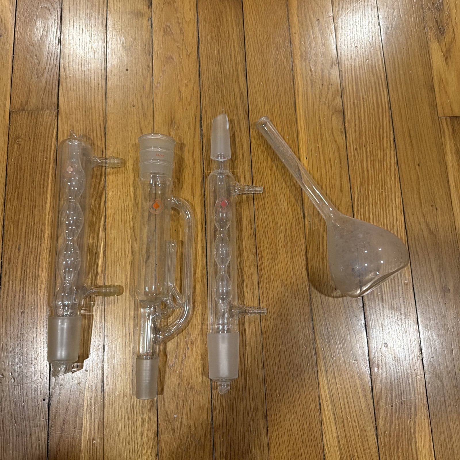 Ace Glass Distillation Extractor Glass Condenser Set 34/45 Laboratory Used