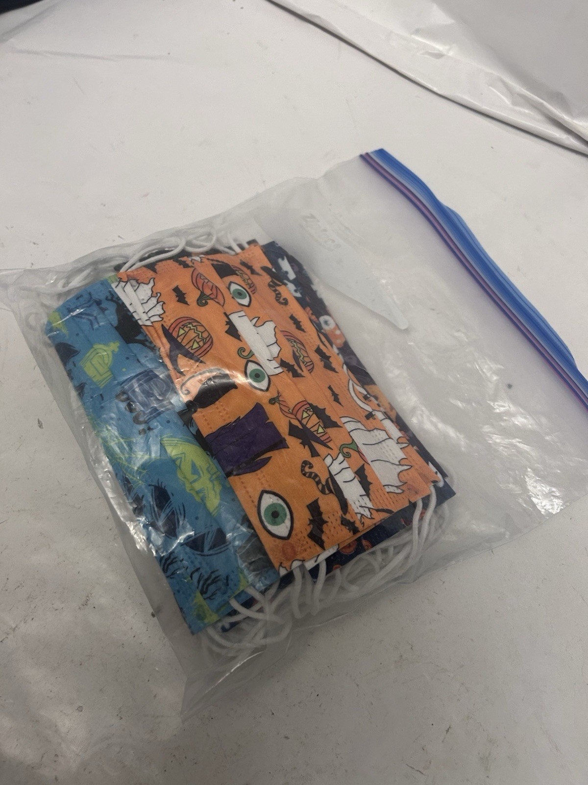 bag of disposable halloween theme surgical masks not in original package