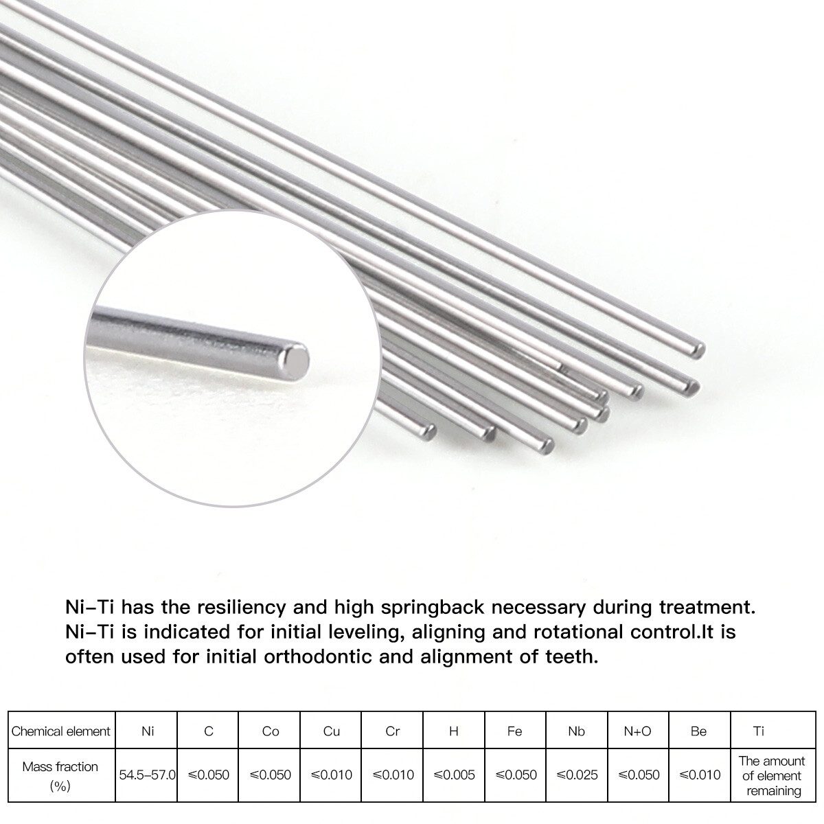 10Packs Dental Orthodontic Arch Wire Niti Super Elastic Round Ovoid Form AZDENT