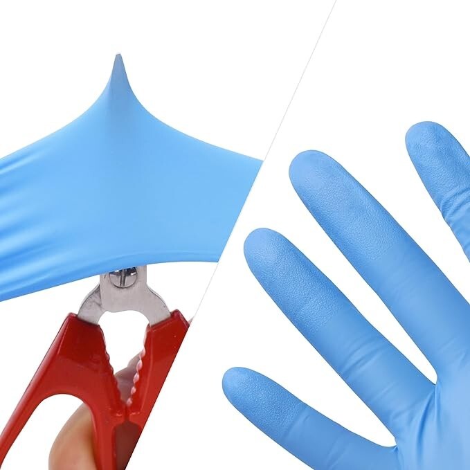 100 Disposable Blue Nitrile Gloves 5 mil Heavy Duty Gloves Latex Powder Free