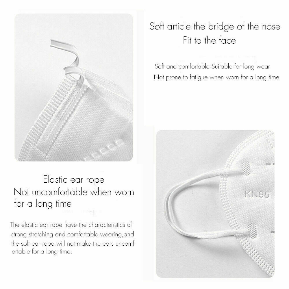 [50 PACK] KN95 Protective 5 Layers Face Mask BFE 95% Disposable Respirator