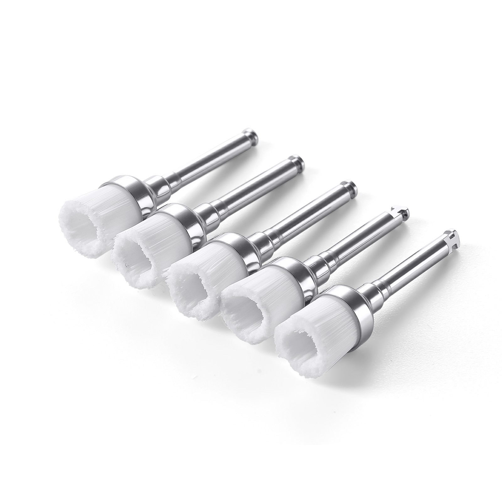 JMU Dental White/Colorful Nylon Latch Flat Polishing Polisher Prophy Brushes