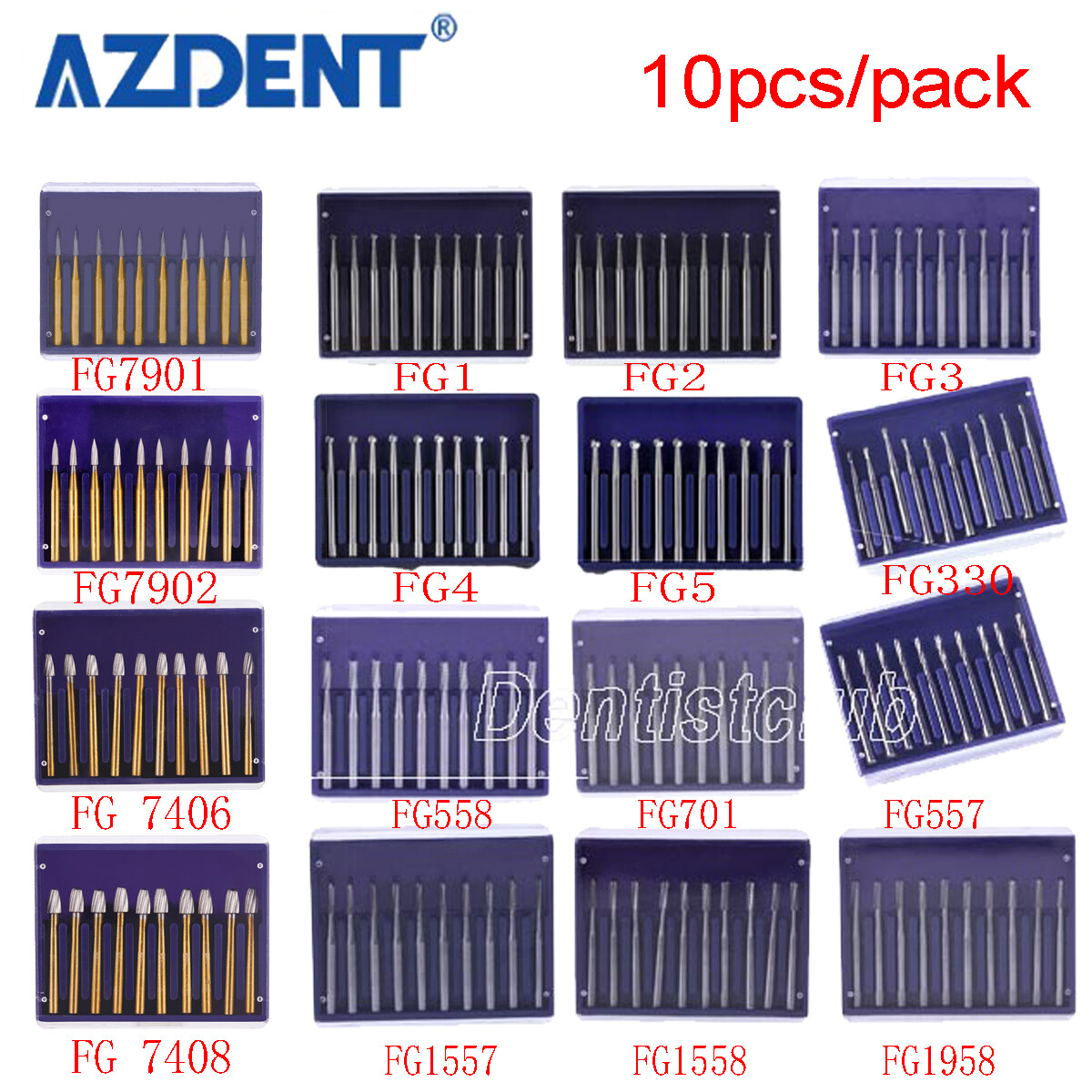 Dental Tungsten Steel Carbide Cutting Burs for High Speed Handpiece FG1-FG1958