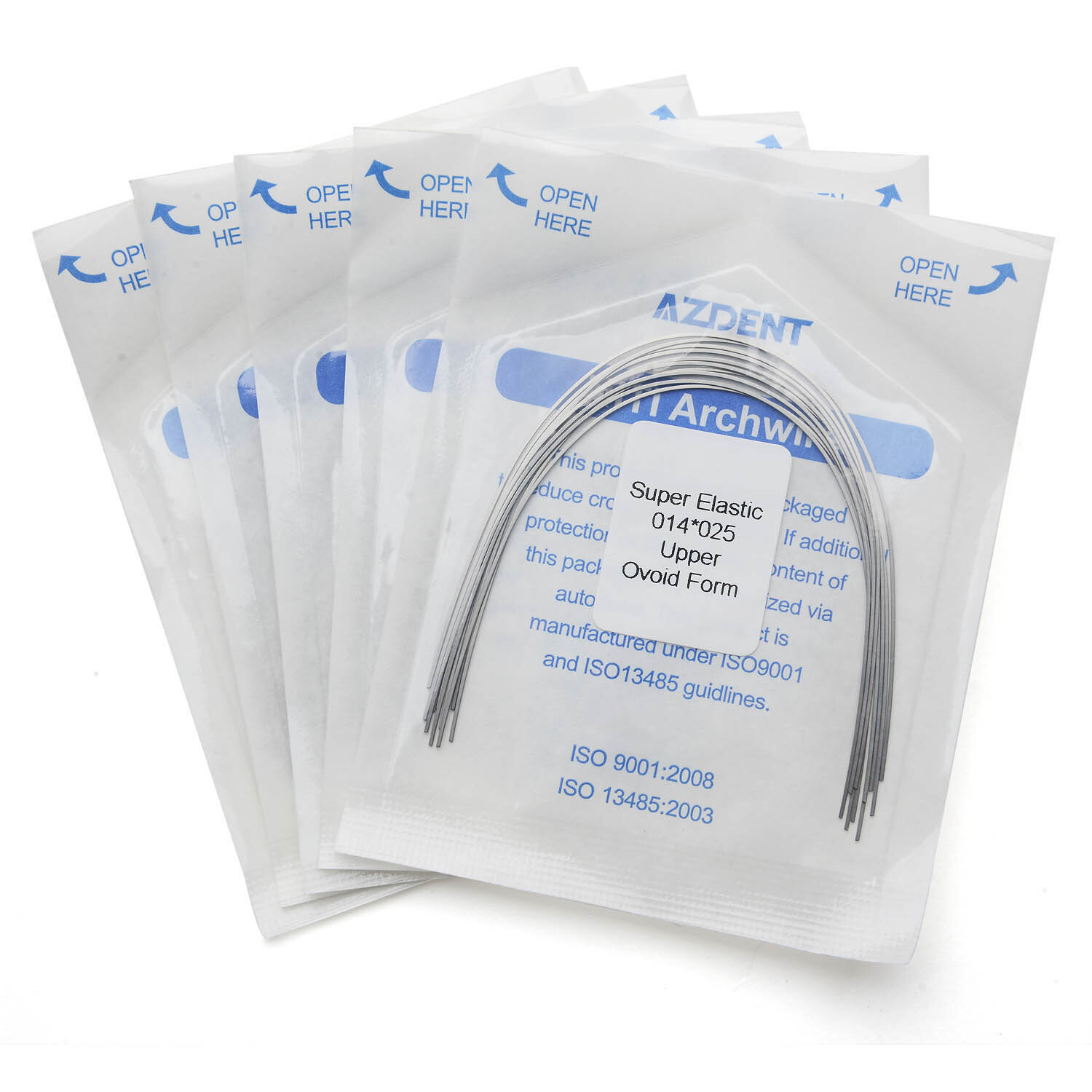 Dental Orthodontic Super Elastic Niti Rectangular Arch Wires Ovoid Form AZDENT