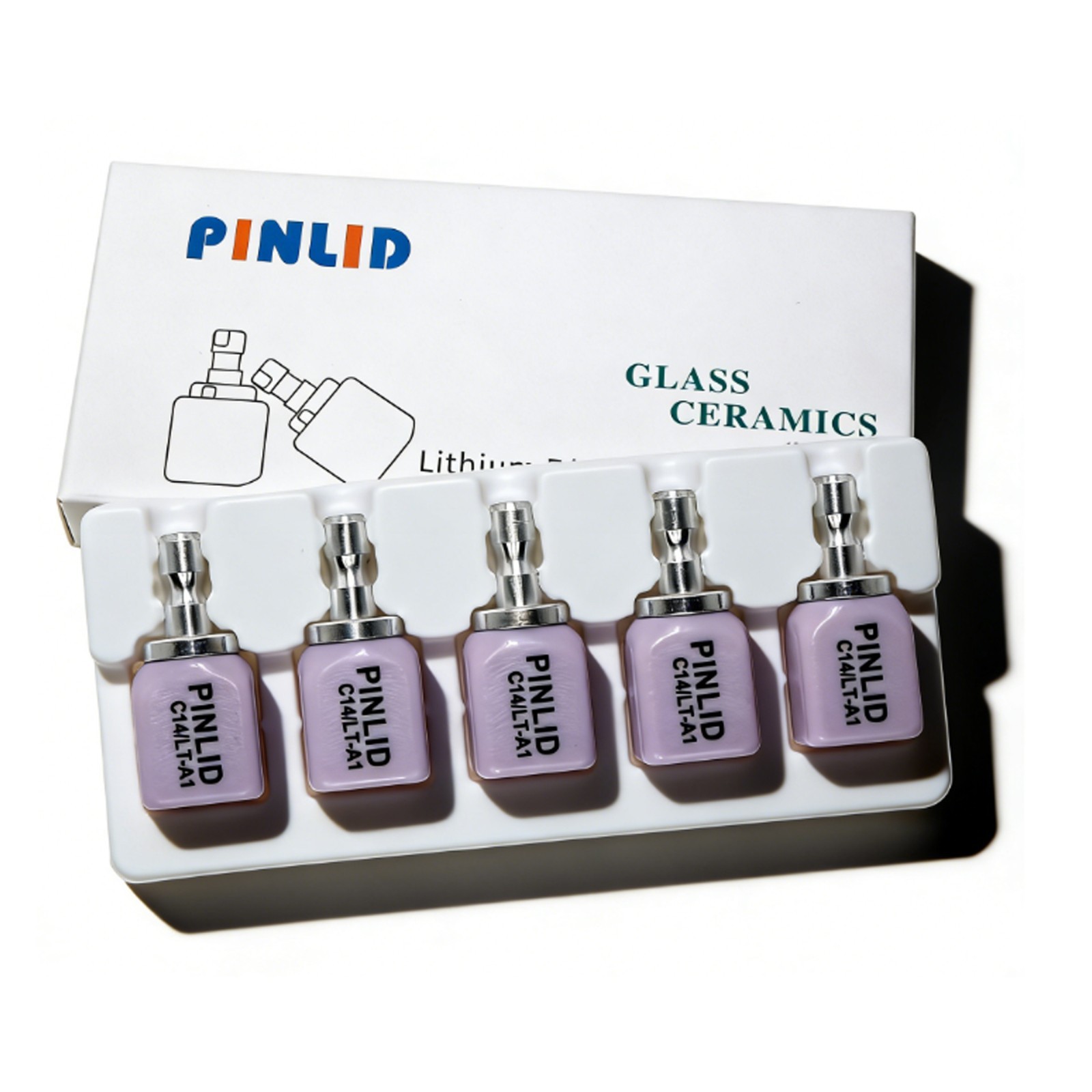 5Pcs LT C14 Dental Emax CAD CAM Glass Ceramic Blocks Lithium Disilicate CEREC