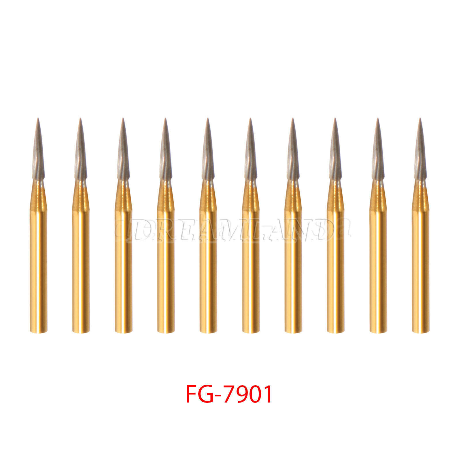 TRIMMING & FINISH DENTAL CARBIDE BURS 12 BLADES TF 7901 NEEDLE SANDENT