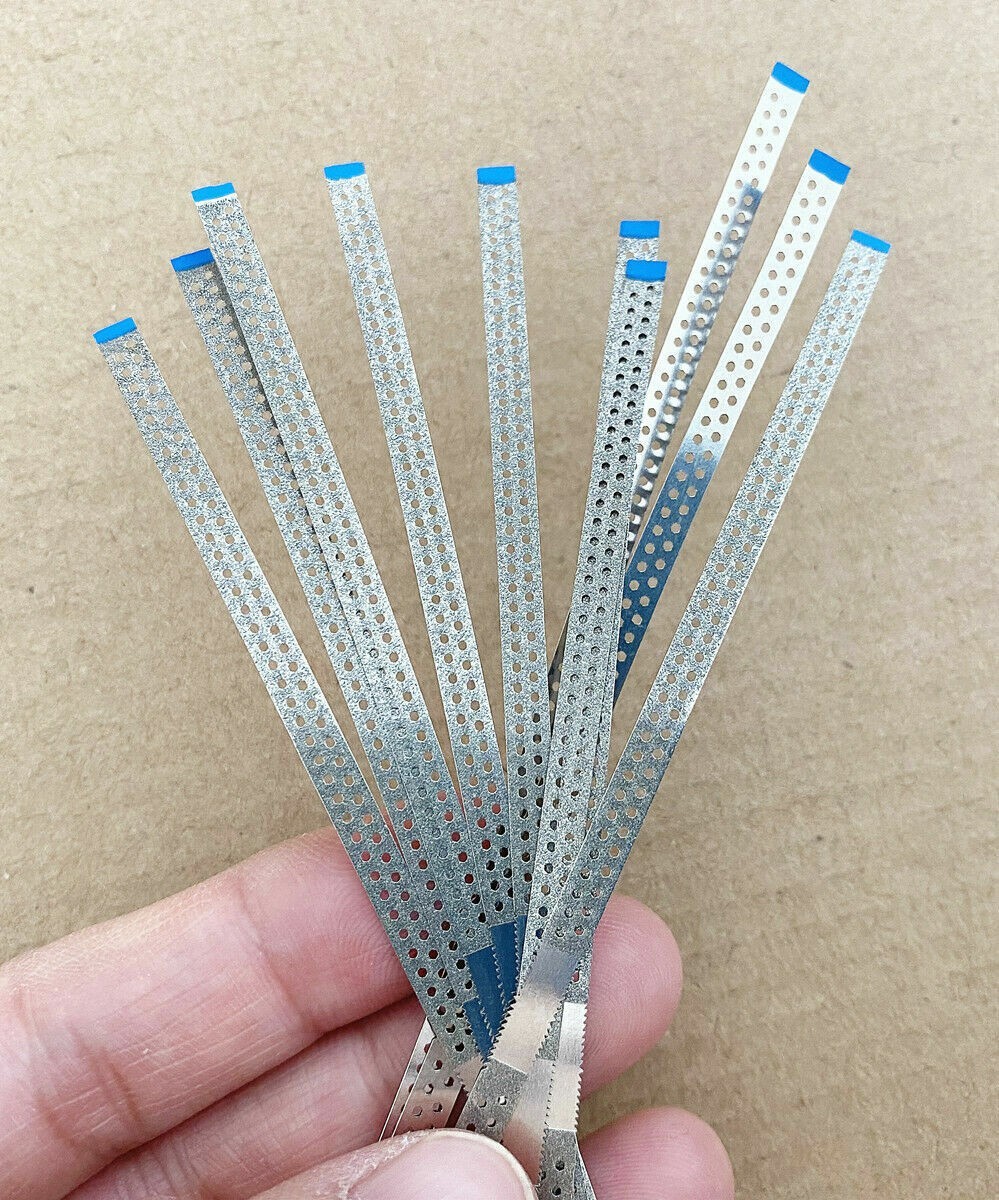 5-50x Dental Diamond Sand Polishing Strip Interproximal Enamel Blue Medium 45um