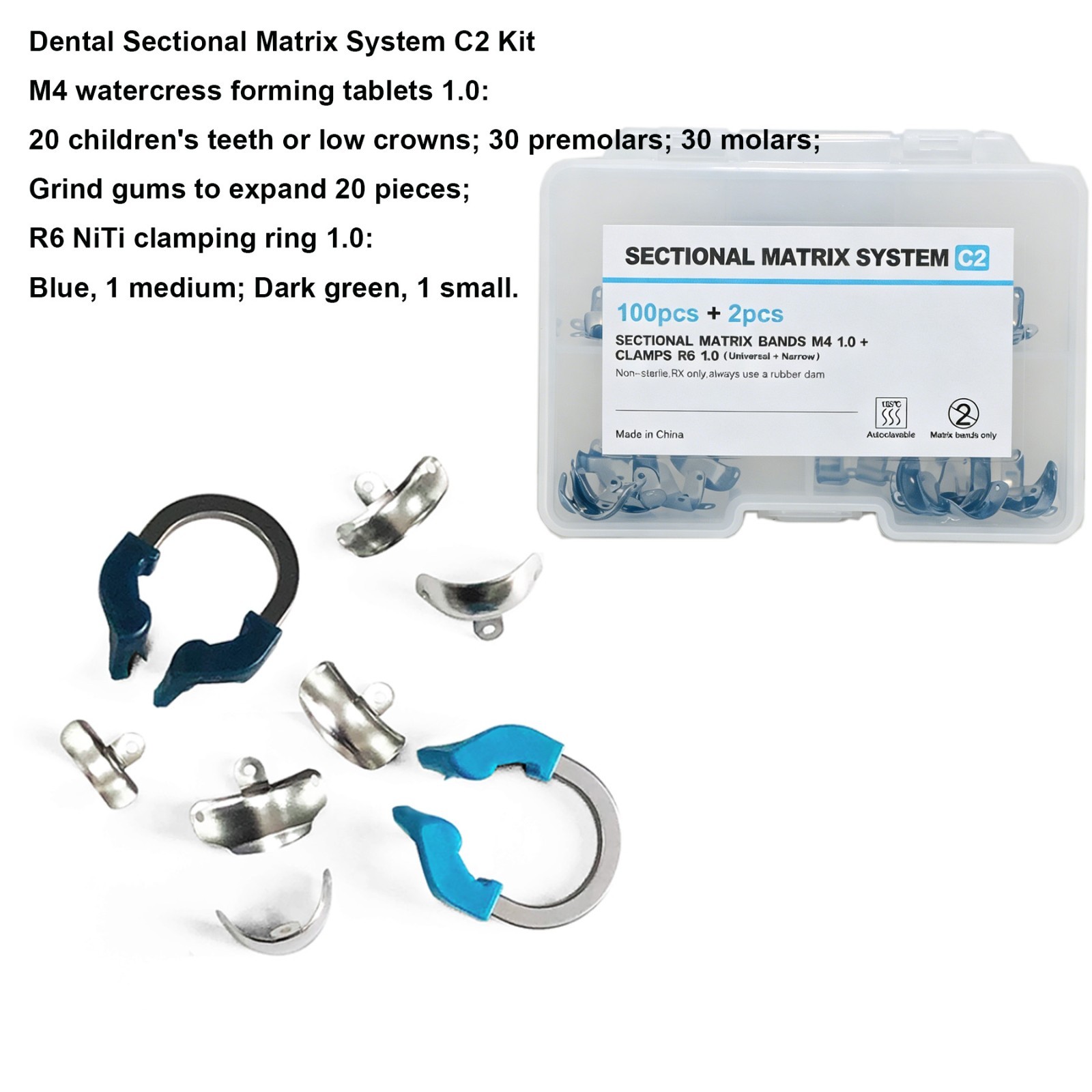 Dental Matrix Bands Ring Sectional Matrice Clamp Garrison Palodent V3 System Fit
