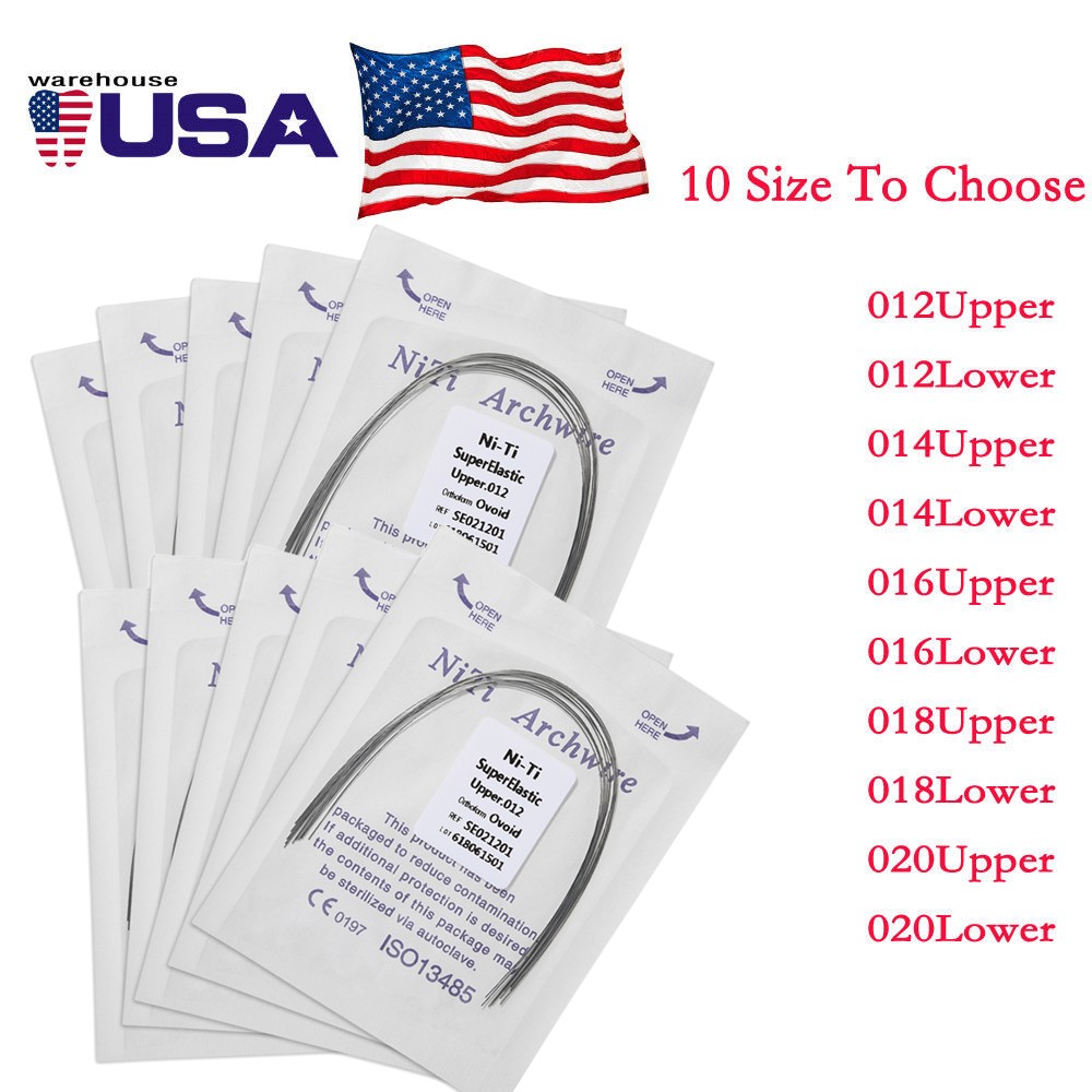100PCS Dental Orthodontic NITI Arch Wire Round Super Elastic NITI Ovoid Form USA
