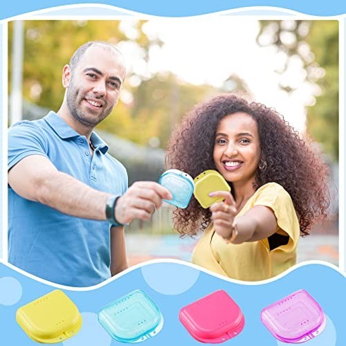 300 Pack Orthodontic Mouth Guard Cases with Vent Holes – Multicolor Dental Stora