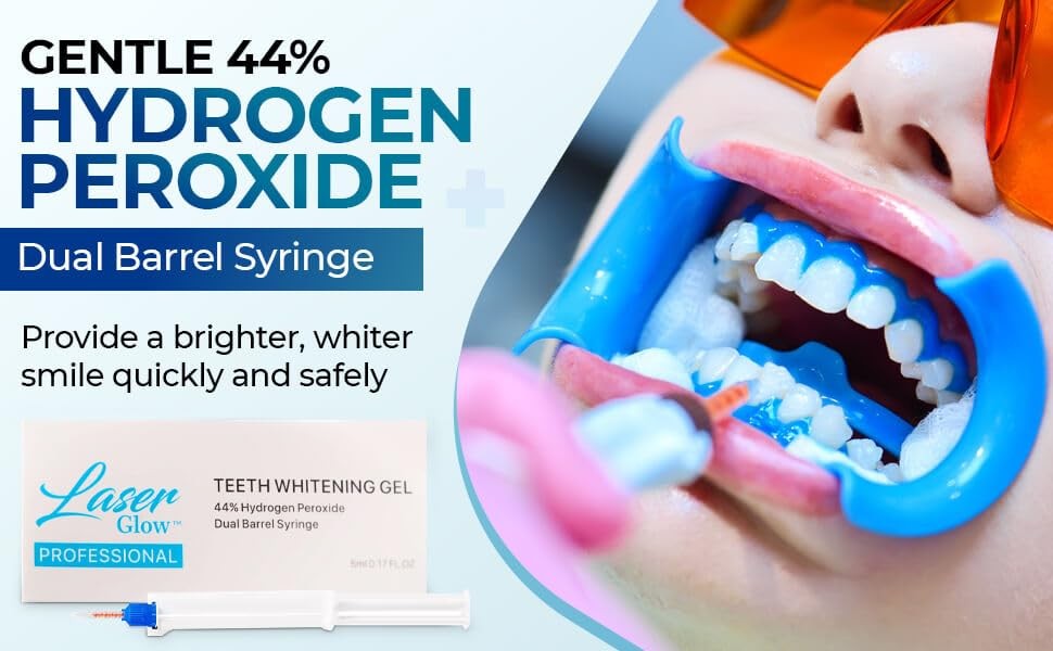 LaserGlow Professional Teeth Whitening Gel 44% Hydrogen 1 Fl Oz (Pack of 1)