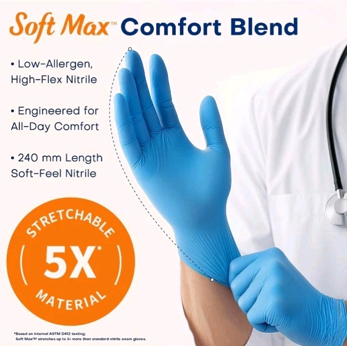 Lot Of 4 Boxes Medical Nitrile Exam Gloves, Latex-Free, Powder-Free, Food Safe