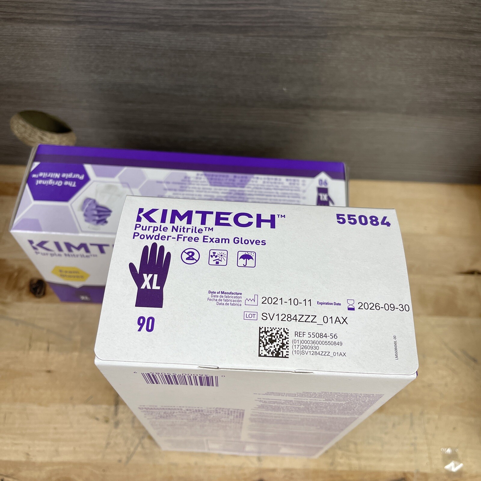 2 Pack Kimtech 55084 Nitrile 90 Powder Free Exam Gloves Size XL Purple Exp 09/26