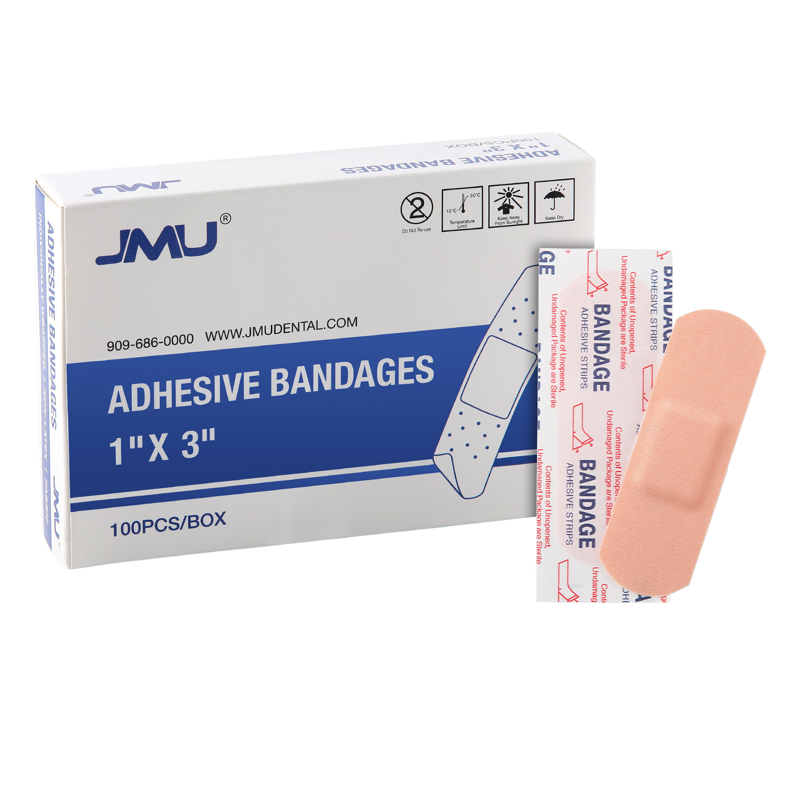 100pcs/box Individuall Sterile Packaged Adhesive Bandages Cloth Fabric Stretch