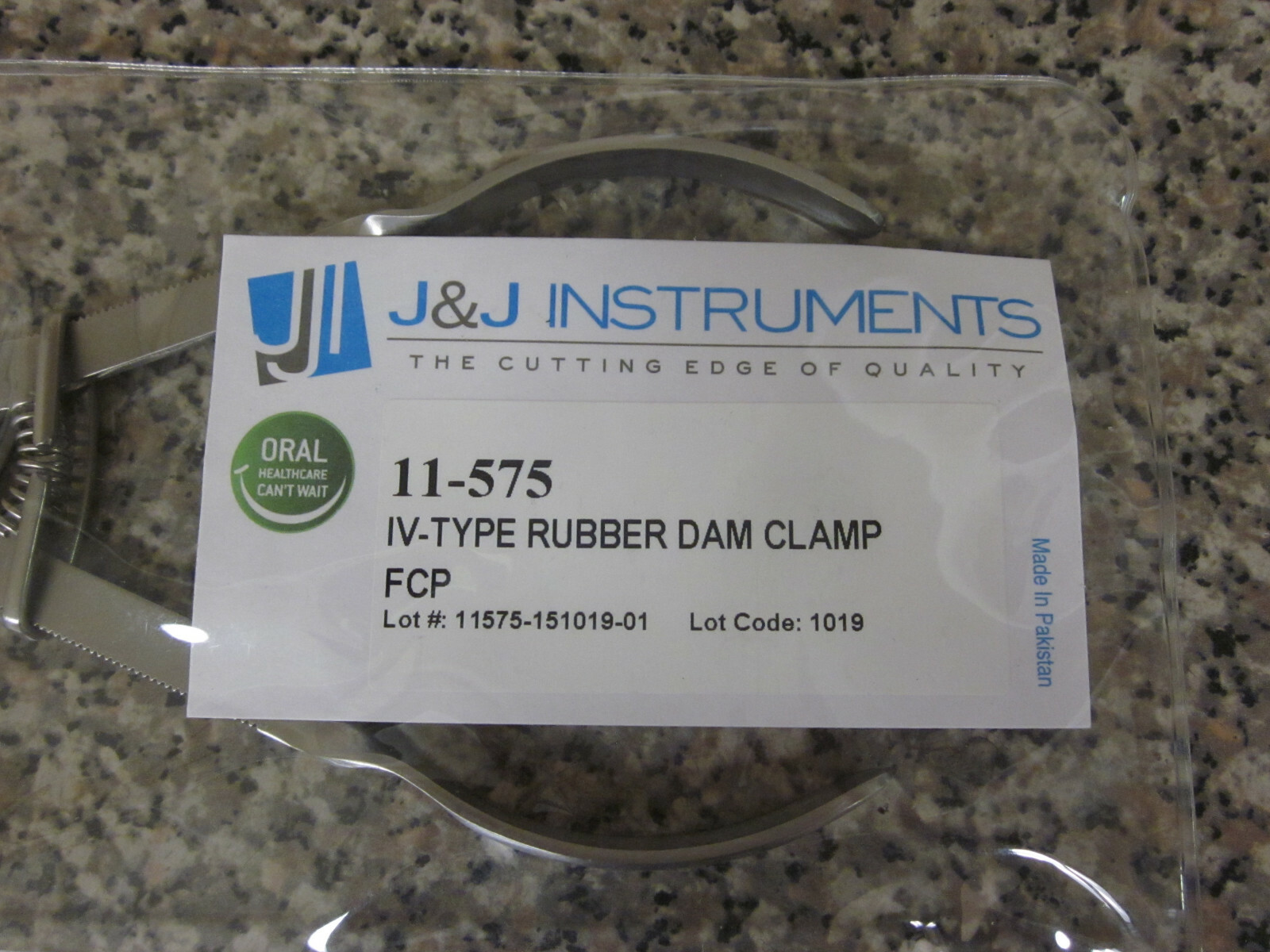 New JJI J&J Instruments 11-575 IV-Type Stainless Steel Rubber Dam Clamp Forceps