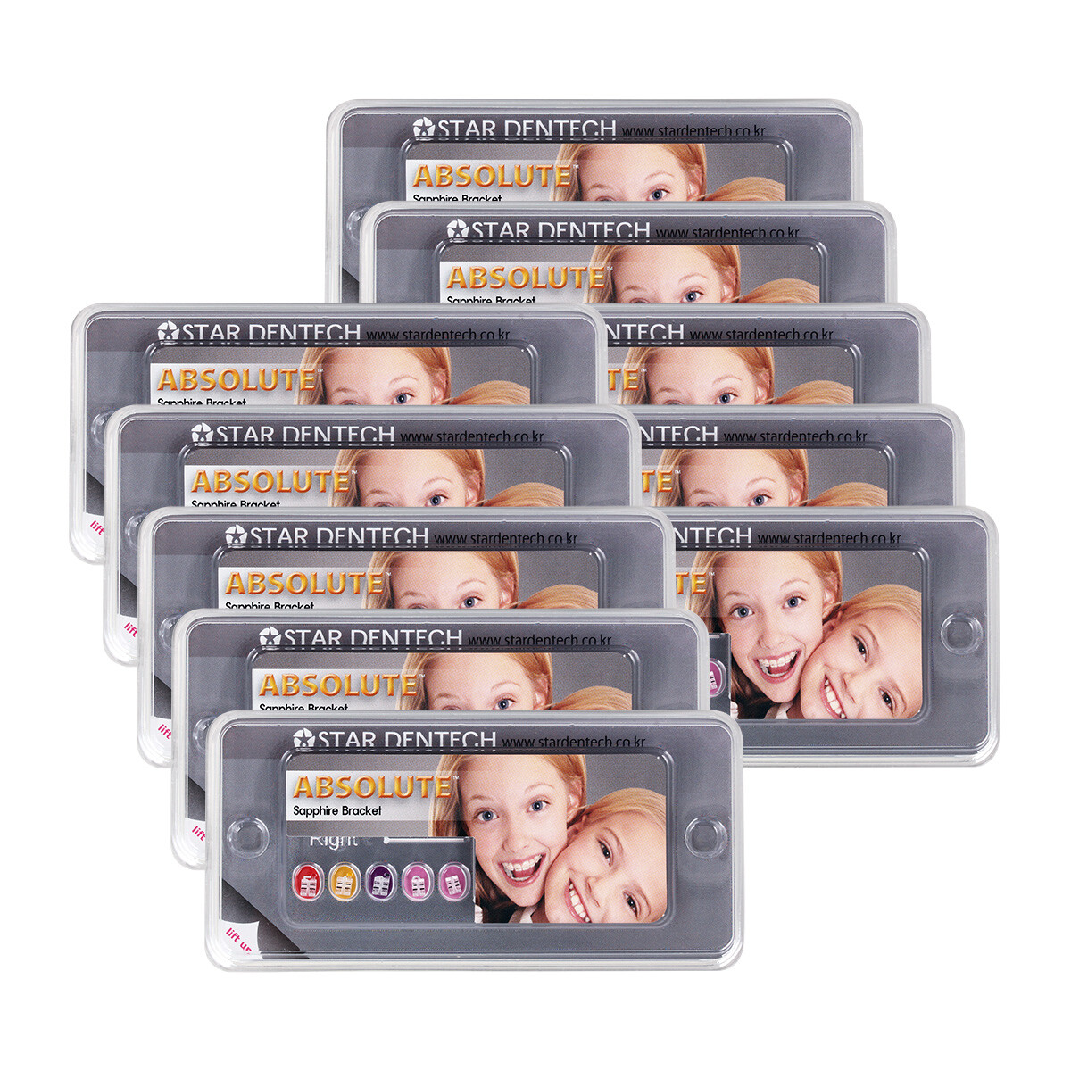 ABSOLUTE Dental Orthodontic Sapphire Ceramic Brackets Braces MBT.022 Hooks 345