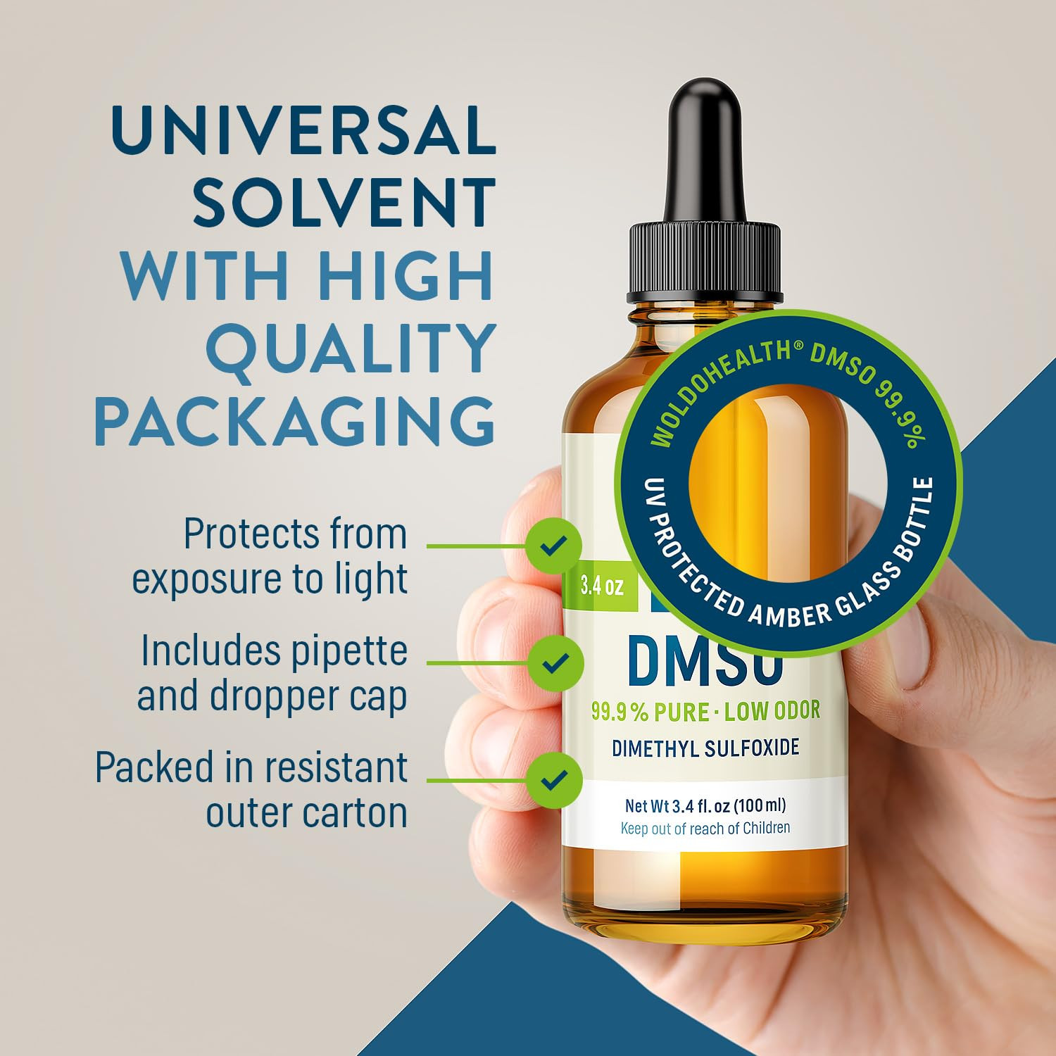 DMSO 99.9% Pharmaceutical Grade Liquid – 3.38 Fl. Oz Pure Dimethyl Sulfoxide Dro
