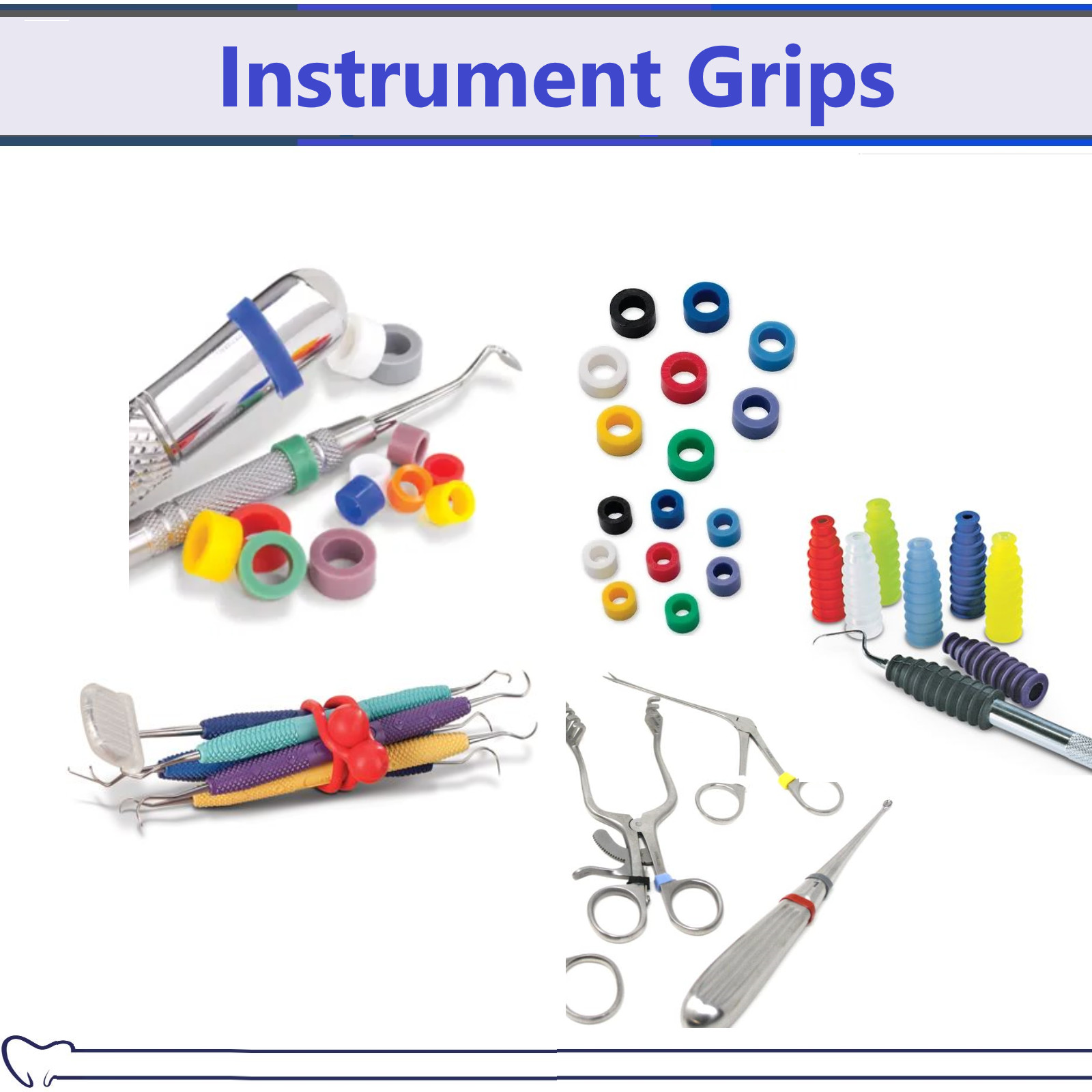 Dental Silicone Instrument Rings, #2 & #4 #6 Handle Grips, Handpiece Color Bands