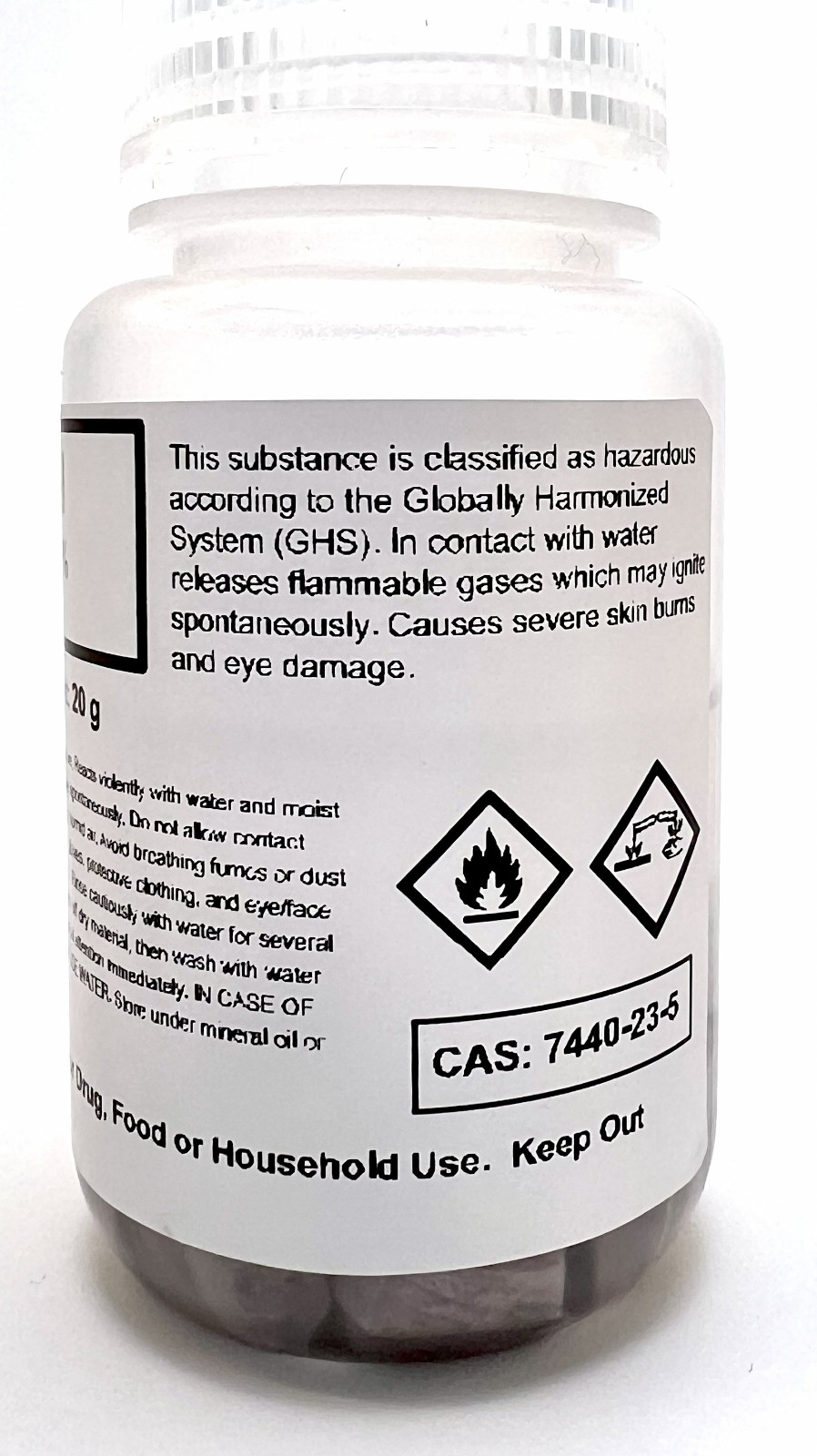Sodium Metal (Na) Periodic Table Alkali Element Sample PP Bottle (5g 10g 20g)