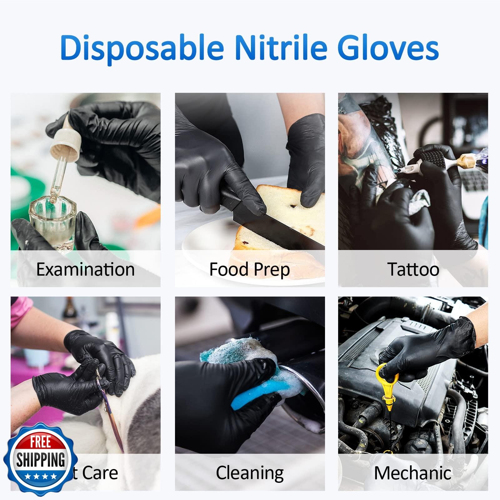 Schneider Nitrile Exam Gloves, Black, Medium, 100-ct Box, 4-mil, Latex-Free,
