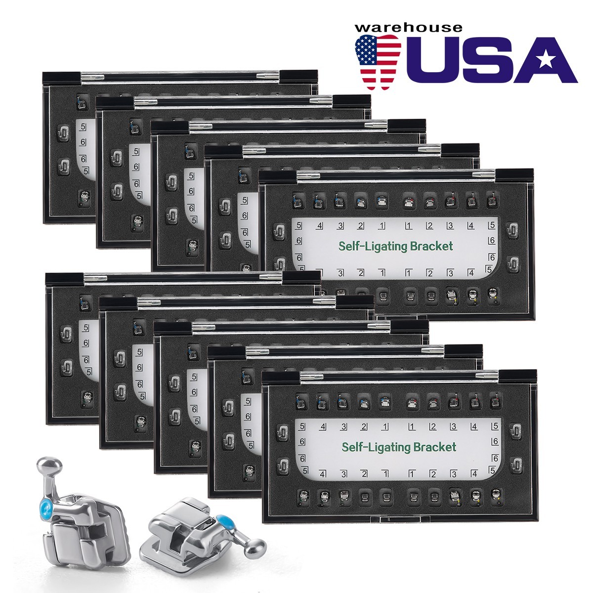 Dental Orthodontic Bracketo Autoenganchado Monoblock Mini MBT 022 Hooks 345