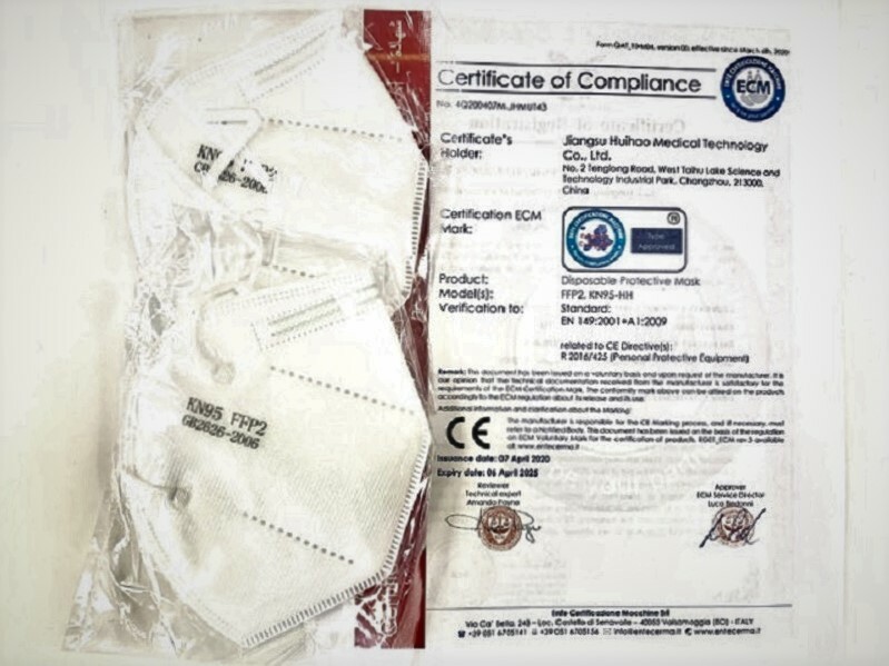 KN95 Safety Face Mask Protective 5 Layers Disposable CE EN149 Approved PK of 10