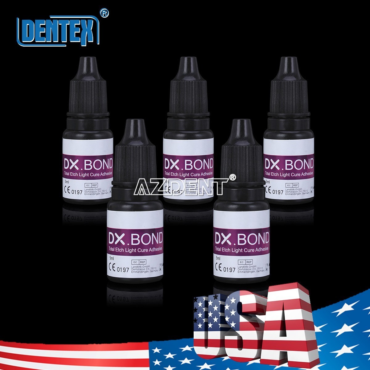 10X Dentex Dental Light Cure Dentin Enamel Bonding Resin Adhesive One Step 5mL