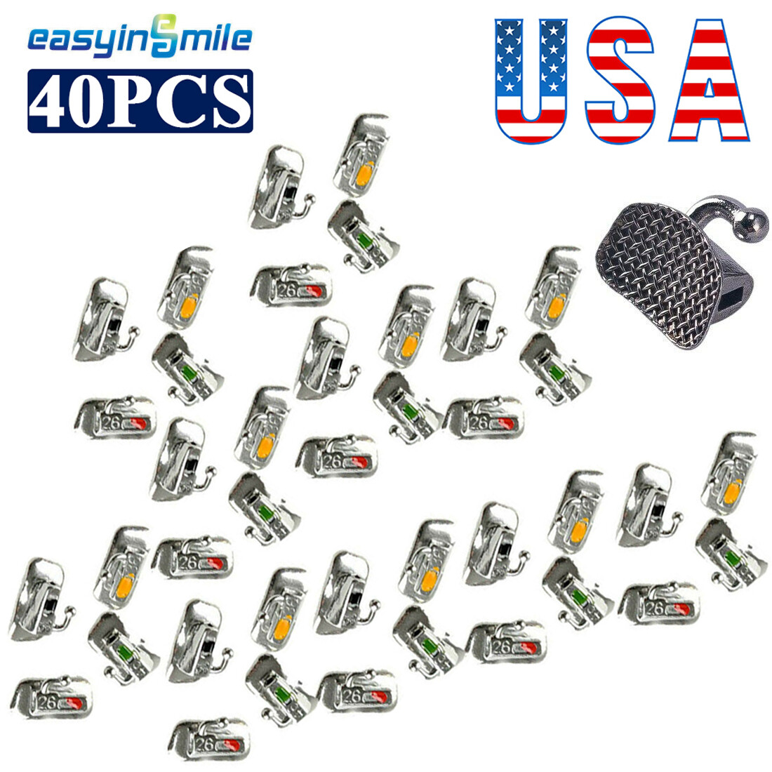 10 bag MBT/ROTH Orthodontic Buccal Tube 1ST/2ND Molar dental bondable Brackets