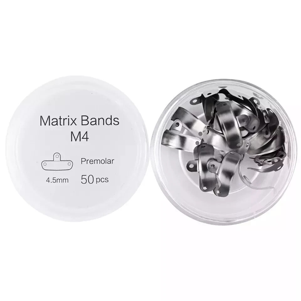 50Pcs/box Dental Sectional Matrix Bands M4 Metal Sectional Contoured Matrice
