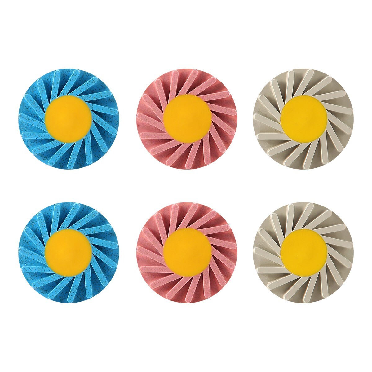 6Pcs Dental Zirconia Polishing Wheel Kits RA Coarse Medium Fine for Contra Angle