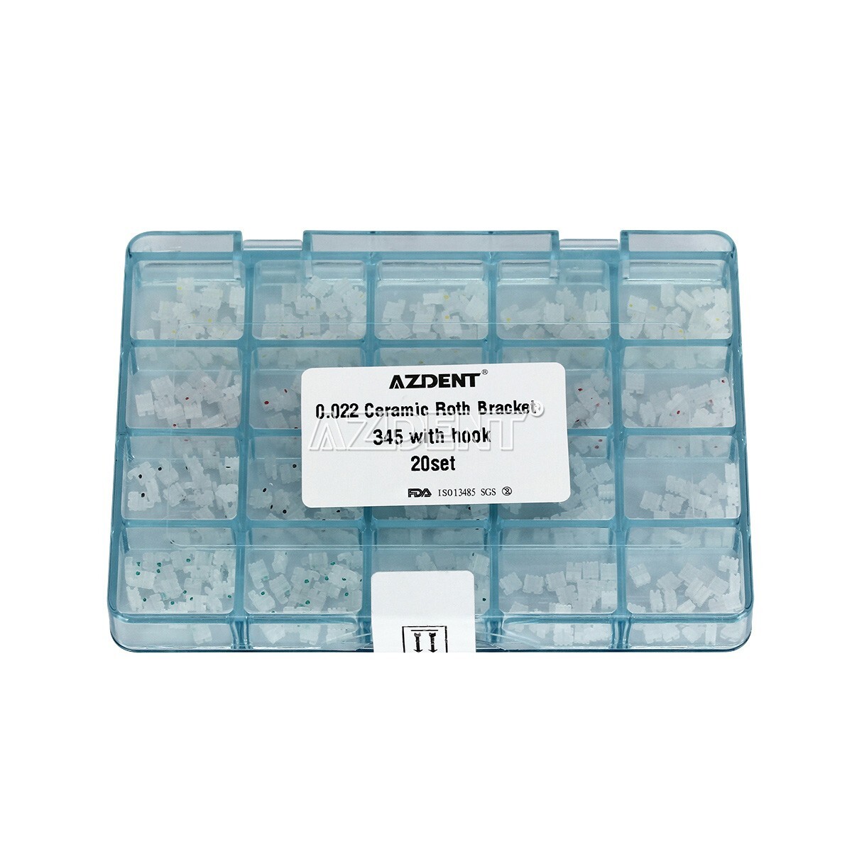 AZDENT Dental Ortho Ceramic Brackets Braces Roth MBT 0.022 Hooks 3 4 5