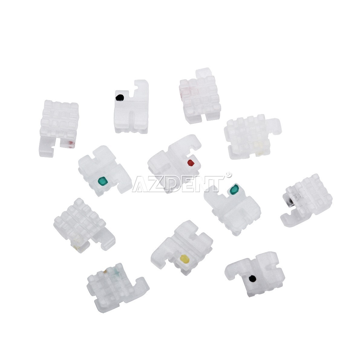 400Pc AZDENT Dental Orthodontic Ceramic Brackets Braces Roth/MBT .022 345 Hooks