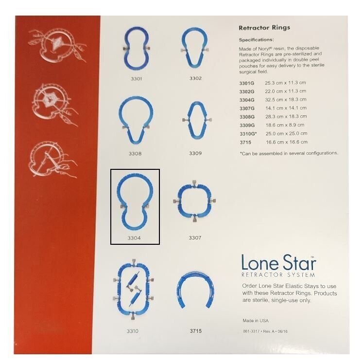 *1-Pack* CooperSurgical Lone Star Retractor Ring System Sterile 3304G
