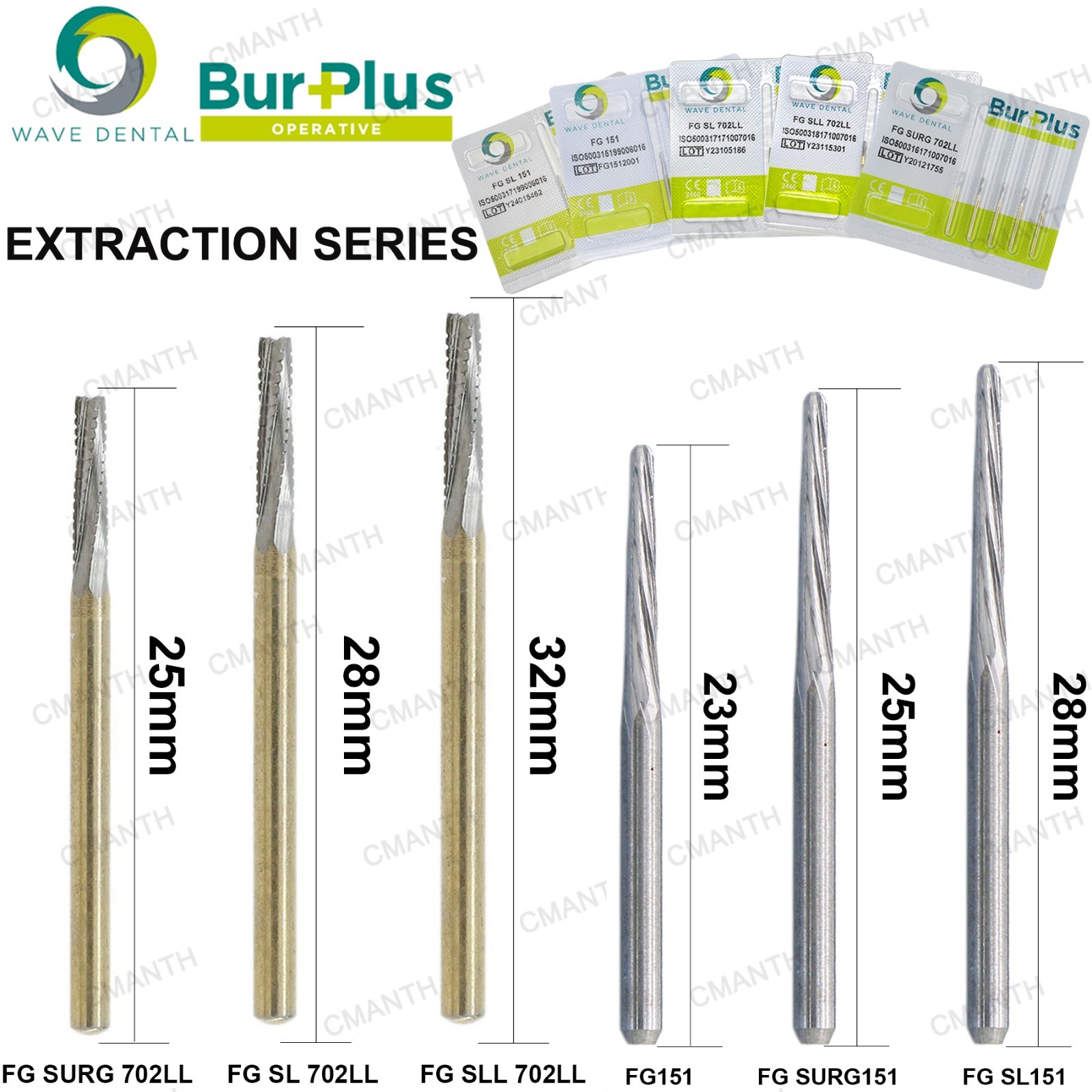 48 Types WAVE Dental Burs Tungsten Carbide Bur FG Series High Speed Drill Bits