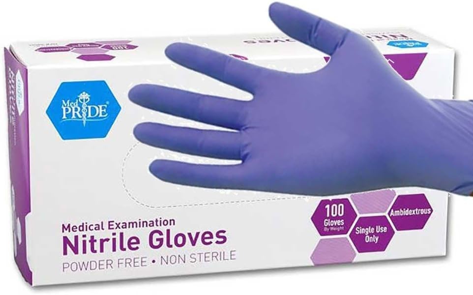 Comfortable Medium Nitrile Exam Gloves in Iris Blue – Box of 100 for All Needs