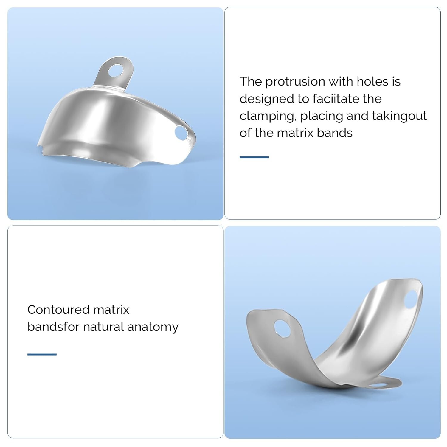 Dental Matrix Bands Ring Sectional Matrice Clamp Wedges Fit Palodent V3 System