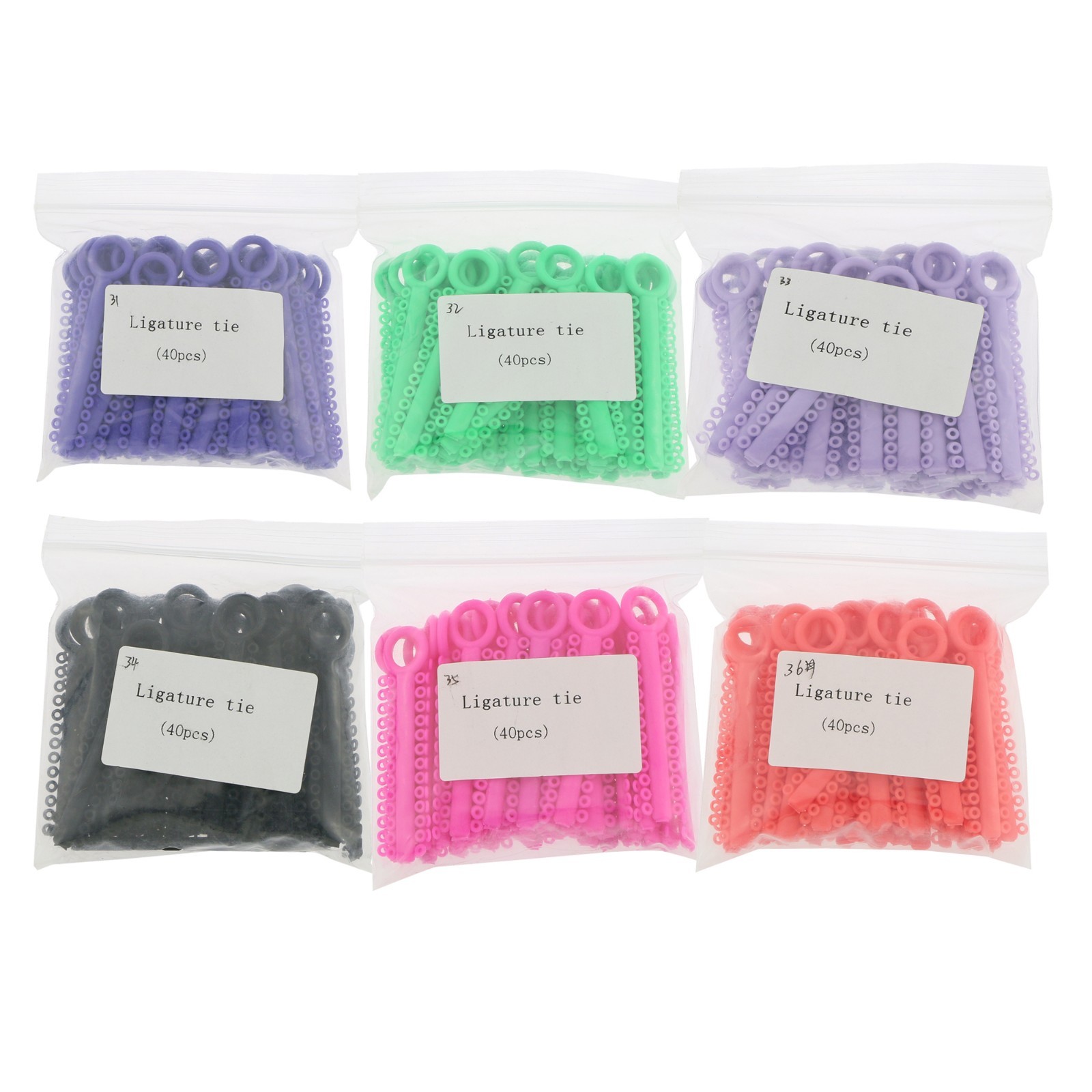 1 Pack 1040 pcs Dental Orthodontic Elastic Ligature Ties Rubber Bands 36 Colors