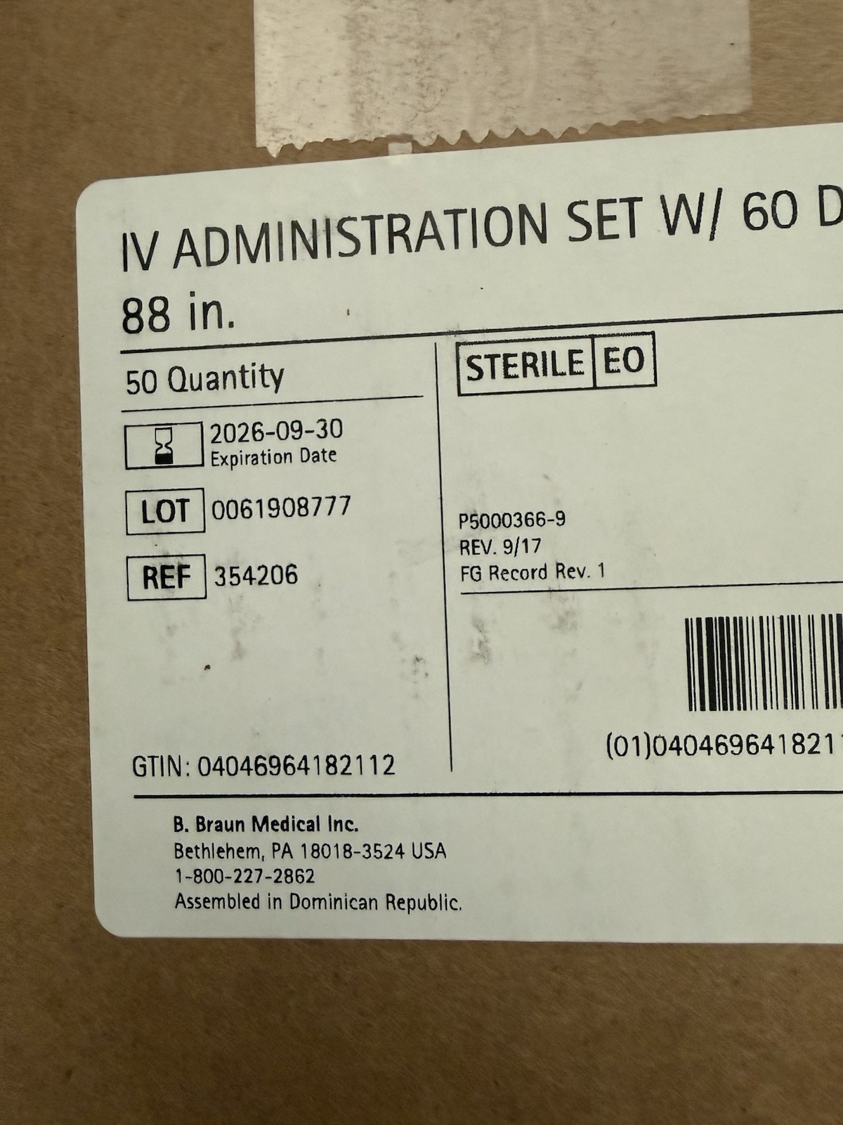 NEW 50 Original Pack B Braun I.V. ADMINISTRATION SET 60 DROPS/ ML REF 354206