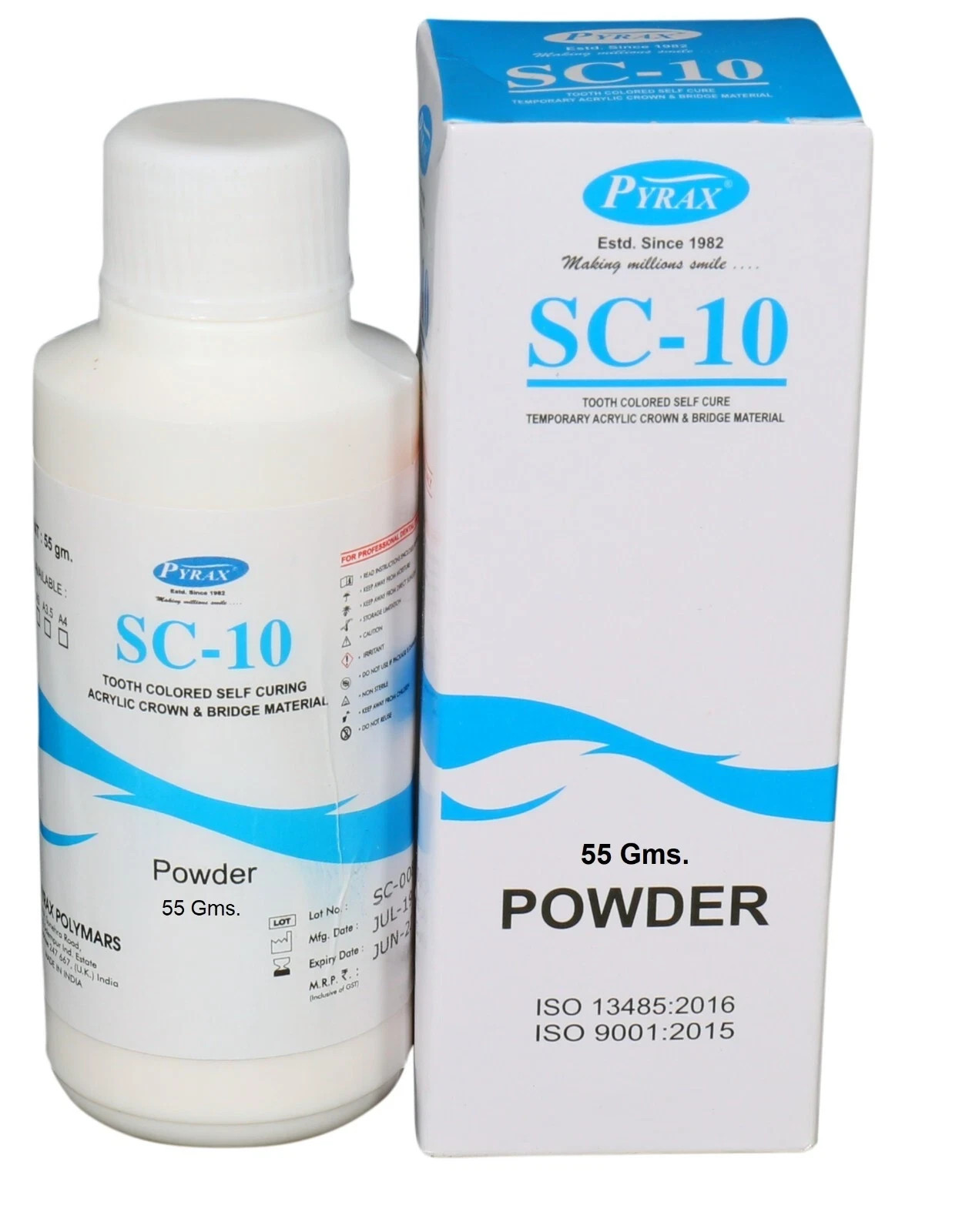 Pyrax SC 10 Tooth Color Self Cure Acrylic Crown And Bridge Dental Material