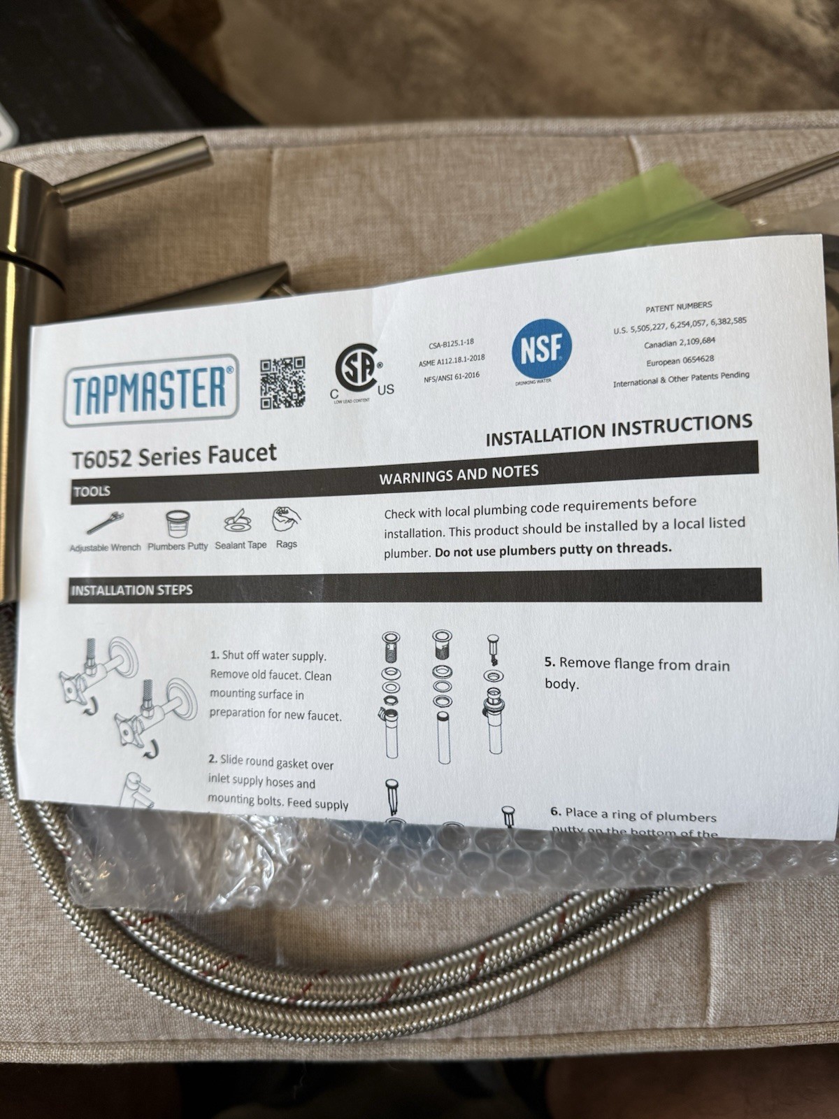 TAPMASTER Lavatory Faucet (Nickel) T-6052 Series Faucet