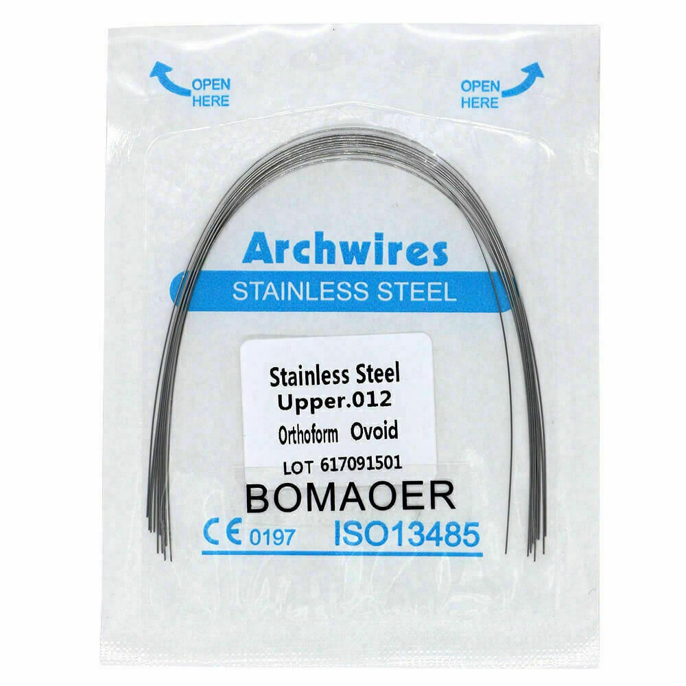 200×Dental Orthodontic Stainless Steel Round Arch Wires Ovoid Form 012 Upper