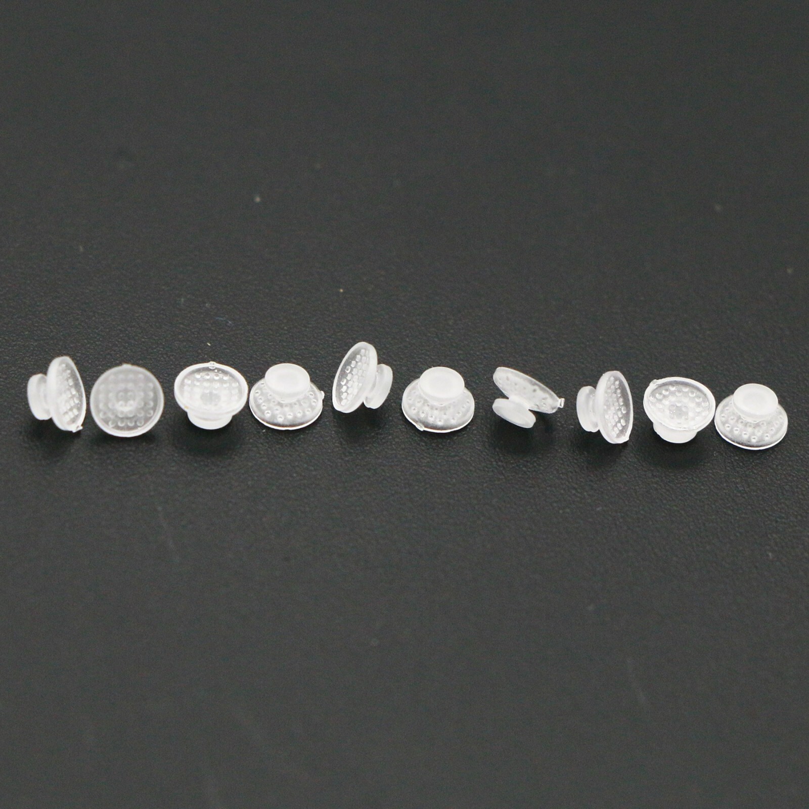 100 Pcs Dental Orthodontic Ceramic Lingual Button Clear Bondable Round Base Mesh
