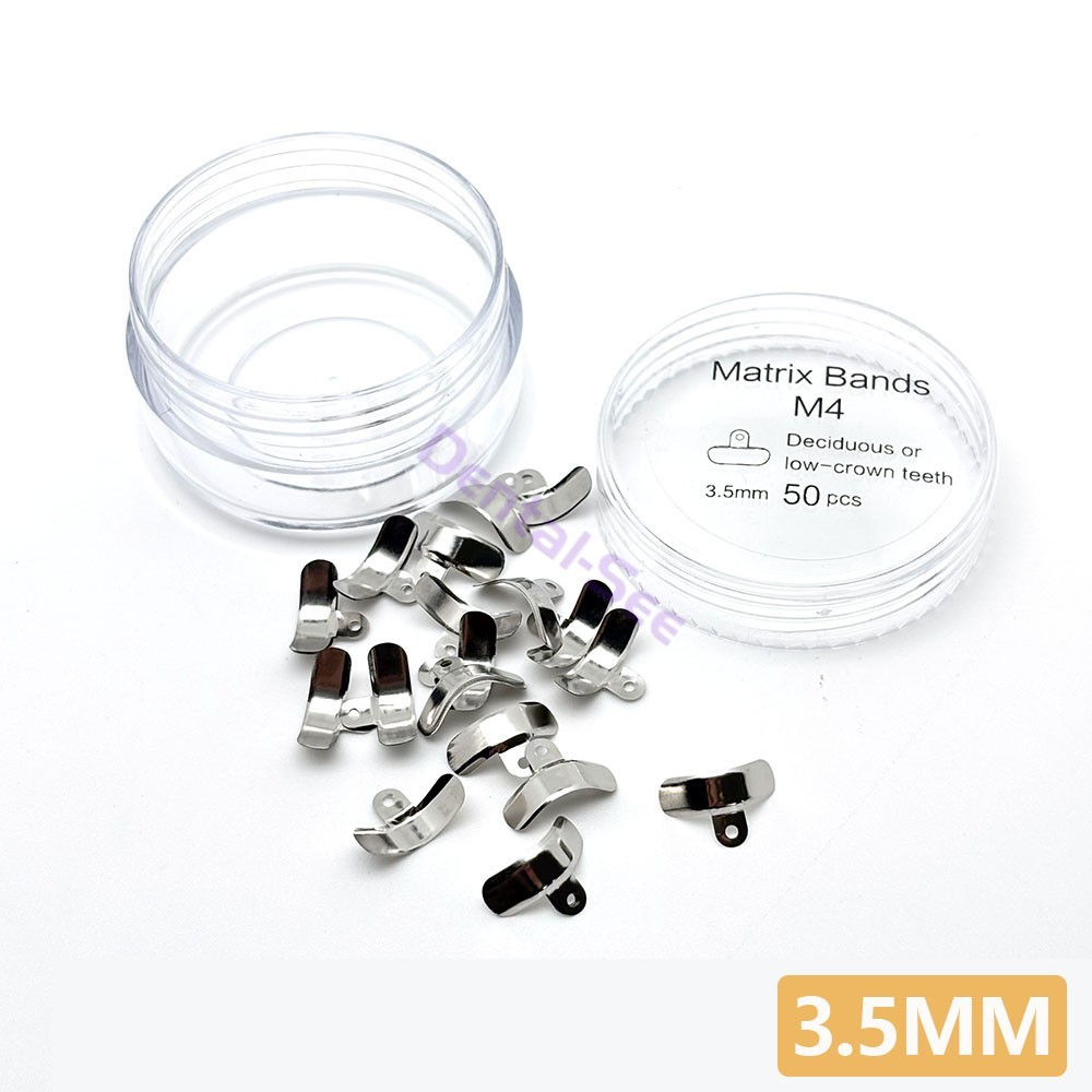 50Pcs/Box Dental Metal Matrix Bands M4 With Hole Sectional Contoured Matrice