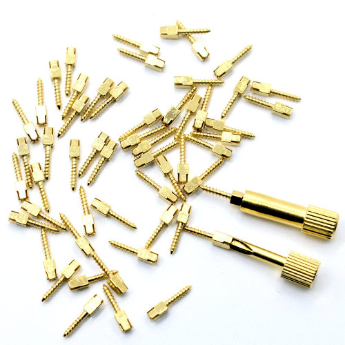 30 Pcs Dental Screw Post Plated 24K Gold Conical Refill S/M/L/XL For Root Canal