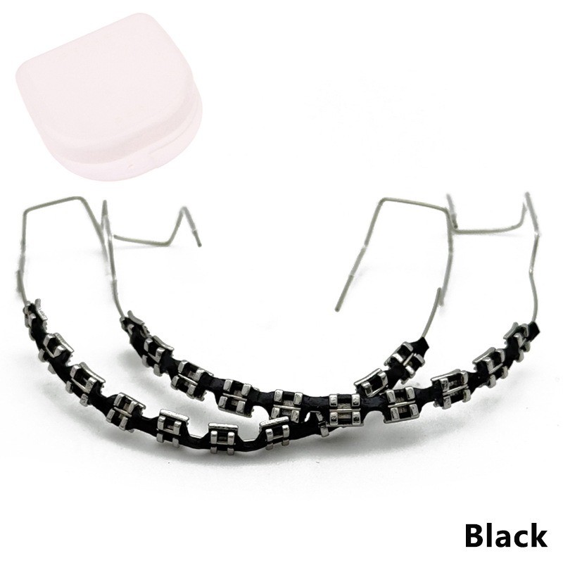 1Pair Fake Braces Colorful Brackets For Teeth Temporary Metal Wires Decoration