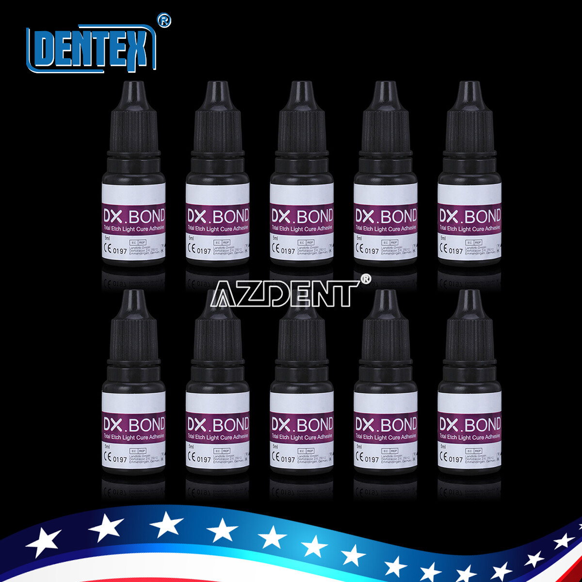 10 Bottles Dental Light Cure Dentin Enamel Resin Bonding Adhesive