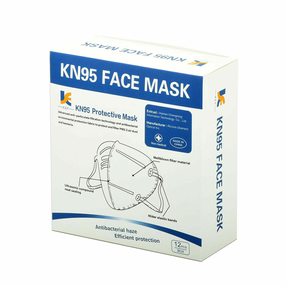 KN95 Disposable Face Mask Mouth Cover Protective Respirator Mask K N95 12pc/Pack