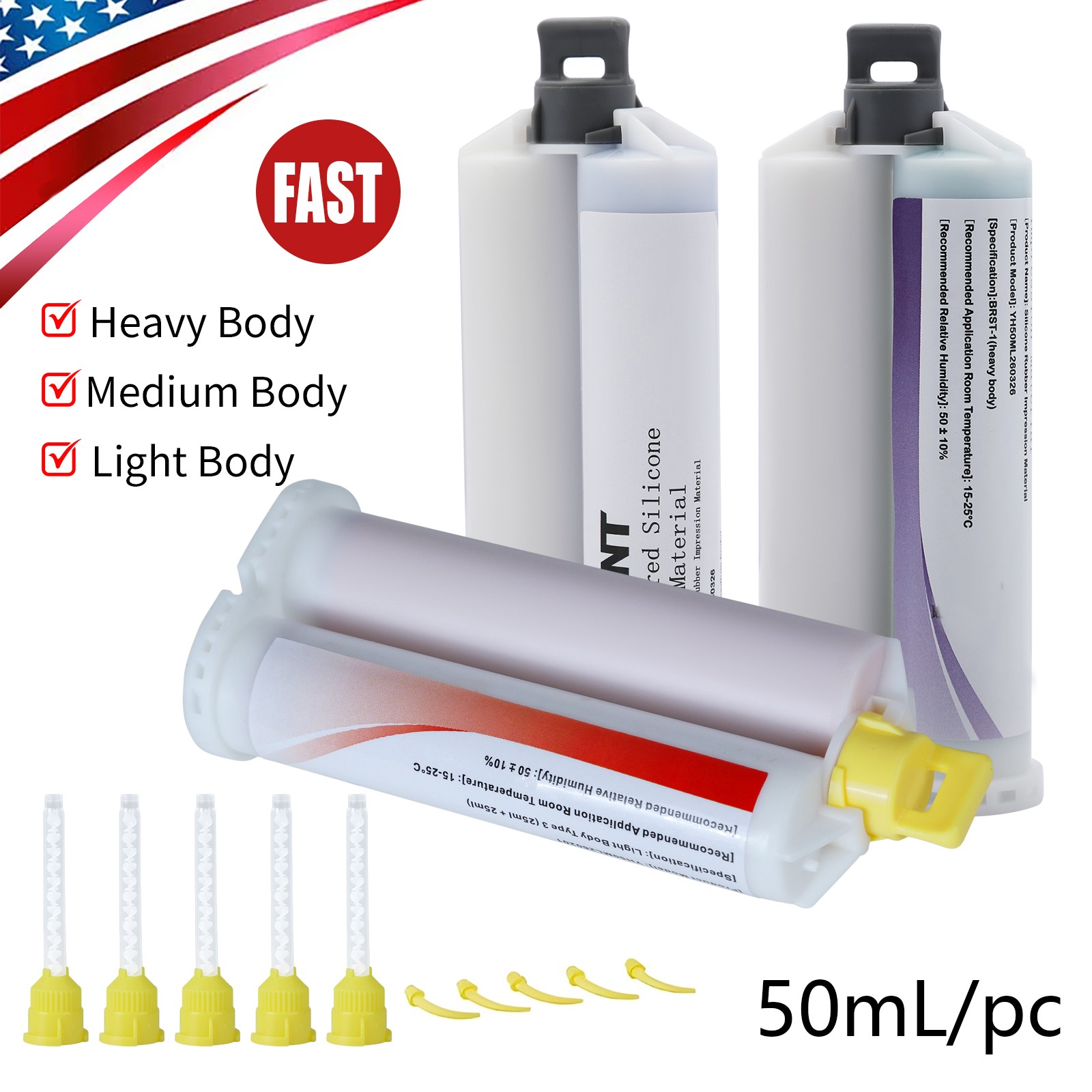 50ML VPS Impression Material Fast/Regular Set HP PVS Cartridges