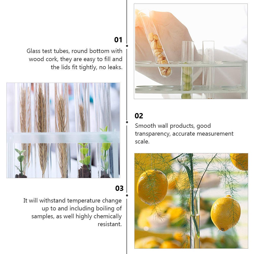 10-100x 20ml Glass Test Tubes With Cork Candy Party Wedding Reusable